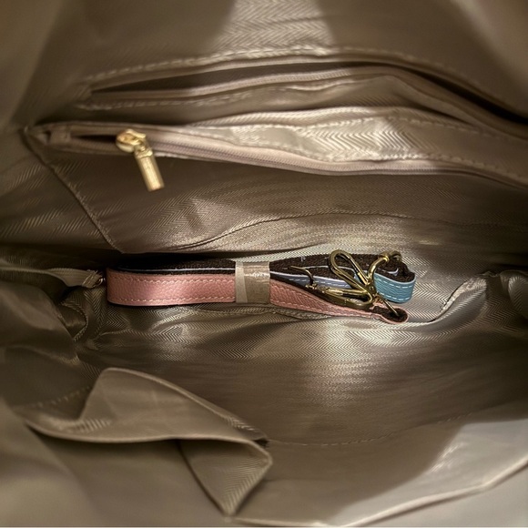 NWT CHAOS By Elsie Multi Color Solid Genuine Leather Rhombus Pattern Tote Bag - Picture 11 of 13